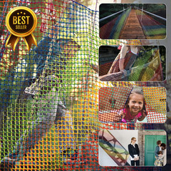 6.5×9.8FT Climbing Cargo Net Double Layer Playground Safety Treehouse Net