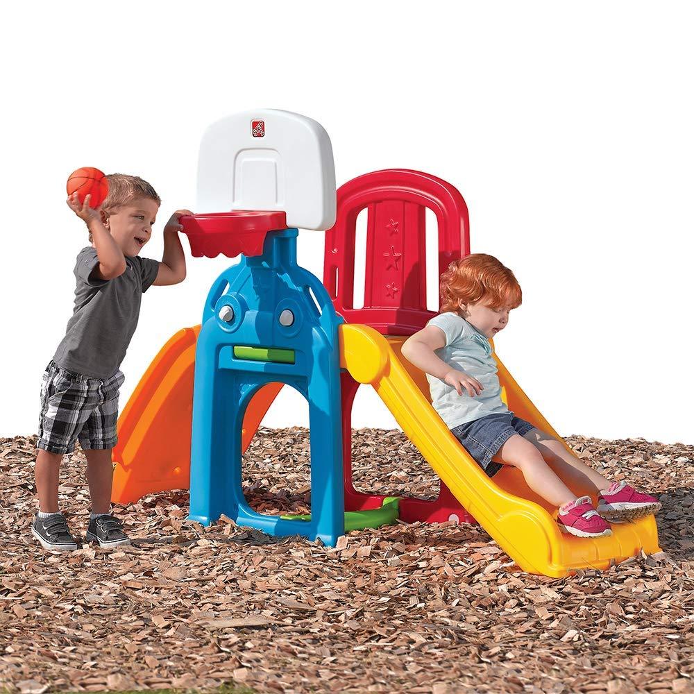 Indoor Slide Play Gym Toddler Kids Children Fun Basketball Hoop Climber Learning