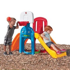 Indoor Slide Play Gym Toddler Kids Children Fun Basketball Hoop Climber Learning