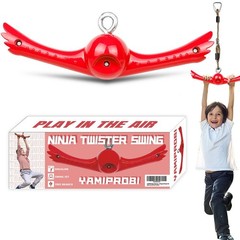 360° Twist-Spin Swing Set – Slackline Attachments for Kids, Ninja Warrior Playgr