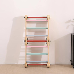 6-In-1 Colorful Kids Modular Wooden Pikler with Ramp/Slide/Wall Climbing-Ideal B