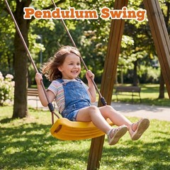 7in1 Metal Swing Set Kids Backyard Outdoor Playground Saucer Swing Seesaw Hoop