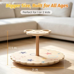 Wooden Spinner Seat, Large Spinner Seat for Kids & 2 Riders, Heavy Duty 250lb