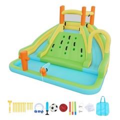 Inflatable Water Slide Bounce House with Climbing Wall & Splash Pool