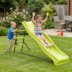 Kids Plastic Slide Indoor Freestanding Playground Equipment Green