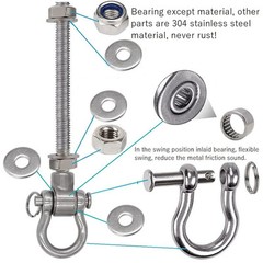 4 Heavy Duty Bearing Swing Hanger Permanent Anti-Rust (10mm) 180° Swing, 1500…