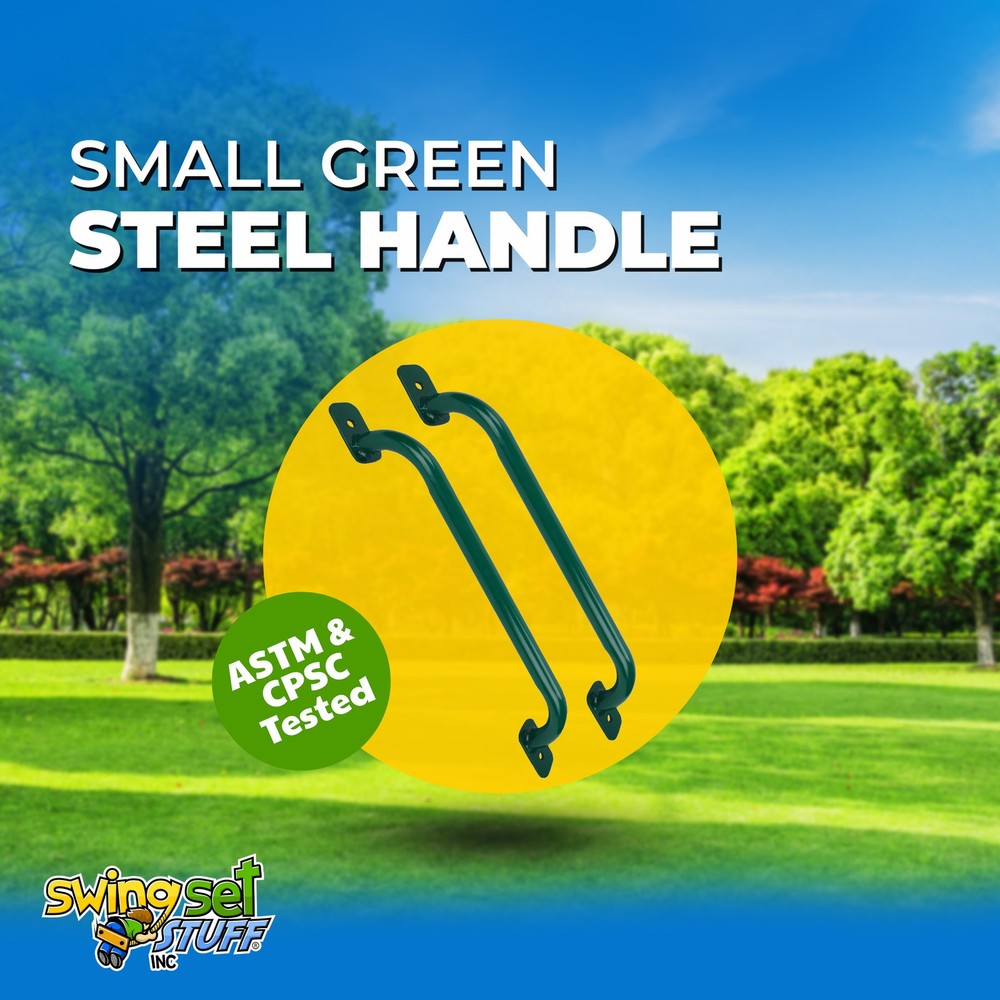 SWING SET STUFF INC SMALL STEEL HANDLES (PAIR) GREEN ONLY attachment slide 0307