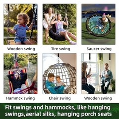 Tree Swing Hanging Straps Kit 10FT, Heavy Duty Safer Lock 10FT – 2P Black