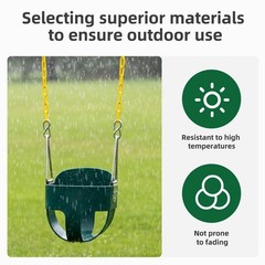 Toddler High Back Full Bucket Swing Seat with Yellow Chains – Fully Assembled Ba
