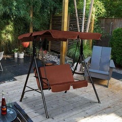 Solid Steel Patio Swing with Adjustable Canopy