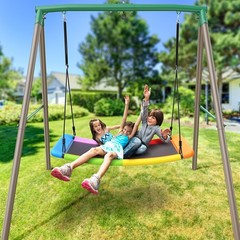Trekassy 440lb Metal Swing Set with 60″ Platform Swing for Outdoor Backyard