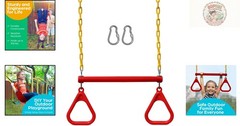 Complete Swing Set Kit: 18” Trapeze Bar & 48” Heavy Duty Chains for Kids