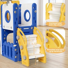 9 in 1 Large Toddler Slide Set, Kids Climber Slide Playset for Indoor & Outdoor