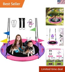 43 Inch Tree Swing, 900lbs Weight Capacity Saucer Swing Sets for Kids & Adult…