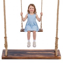Wooden Swing Seat Nostalgic Outdoor Wood Swing for Kids Tree Swing for Adults