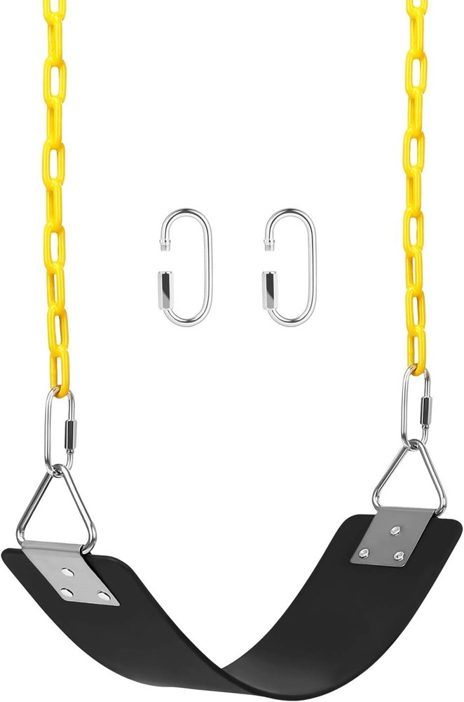 Swing Set Seat W/ 66 Inch Anti-Rust Chains Thermoplastic Coated Support 250lb