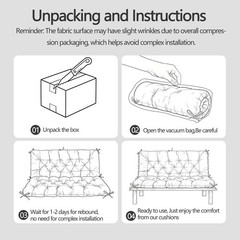Porch Swing Cushions 60x40x4.7 Inch, 2-3 Seaters Swing Cushions for Outdoor Furn