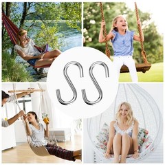 S Hooks for Hanging Heavy Duty S Hooks 304 Stainless Steel 3.3-Inch Hammock H…