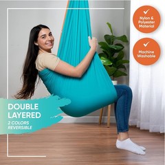 Versatile Indoor/Outdoor Sensory Swing – Calming 300lbs Capacity for Family Fun!