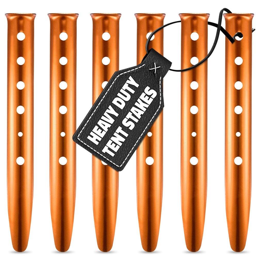6 Pcs Aluminum Tent Stakes – 12.6″ Sand Stakes for Tents Suitable for Soft Gr…