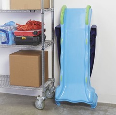 2 In 1 Outdoor Indoor Wet Dry Slide Playground Slide Folding Easy Storage Blue