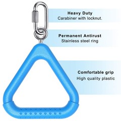 Dolibest 2Pcs Trapeze Swing Bar Rings with 6.1 inches, Blue- 2 Pack