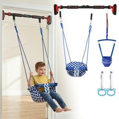 4-in-1 Kids Doorway Jumper Swing & Pull-Up Bar – Indoor Playground Set, Fits 28″