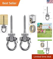 Heavy Duty Bearing Swing Hangers, 2 Pack Stainless Steel Swing Hooks for Wood…