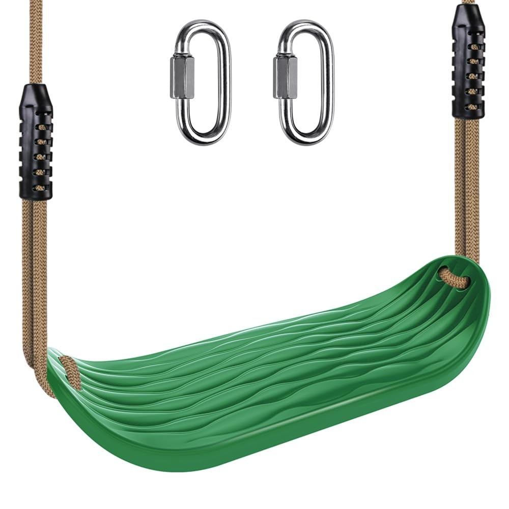 Non-Slip Swing Seat with Adjustable Rope and Carabiners – Heavy Duty Playgrou…