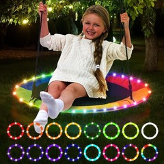 16-Color LED Outdoor Swing Rim Light – Waterproof, Remote Control, Easy Insta…