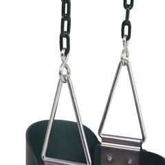 High Back Full Bucket Playset Toddler Swing with Plastisol-Coated Chains Green