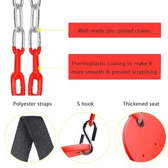 Swing Seat, 66″ Heavy Duty Coated Iron Chain Sensory Swing, Therapy Swing Red