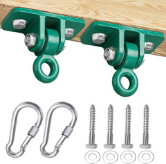 2 Pack Heavy Duty Swing Hangers 2400Lb Porch Playground Snap Hook Green