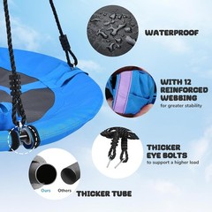700lb Heavy Duty 40 Inch Saucer Tree Swing for Kids Adults 900D Oxford Outdoor