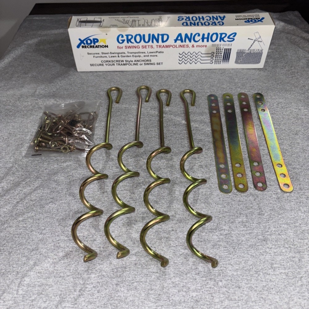 XDP Recreation Metal Ground Anchor Kit Hardware swing sets, trampoline and more