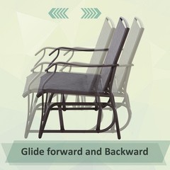 Small-Space Glider Set: 2 Steel Gliders + 18″ Table, Breathable Gray Mesh, 352lb