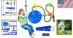 Outdoor Kids Swing Set – Includes Tree Strap & Easy Installation for Safety