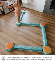 Balance & Build Set Kids Balance Beams & Stepping Stones Obstacle Course 4-7