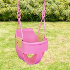 High Back Full Bucket Toddler Swing Seat with Finger Grip, Plastic Coated Cha…