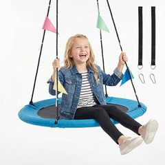 40 Inch round Tree Swing for Kids & Adults, Waterproof Heavy Duty Flying Seat wi