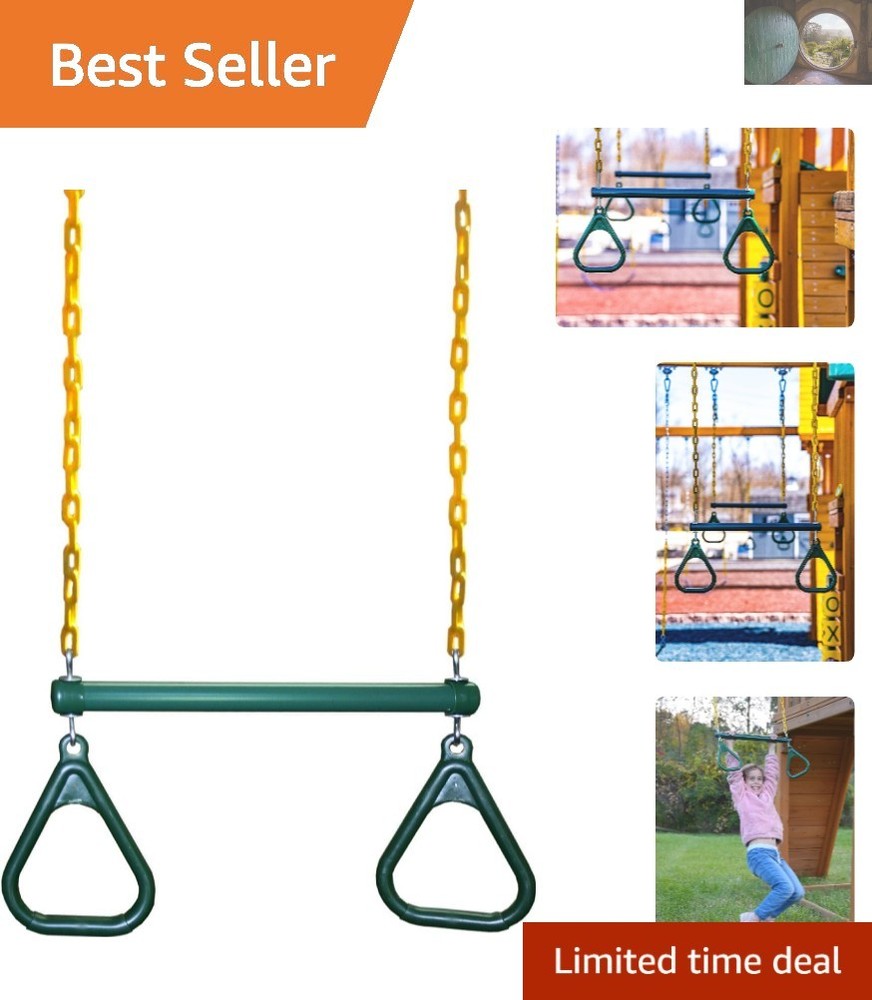 All-in-One 20″ Trapeze Bar with Safe Pinch-Free Rings – Perfect for Outdoor Play