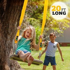 Durable Tree Swing Hanging Kit – 20ft Safety Straps, Alloy Carabiners Set of 2