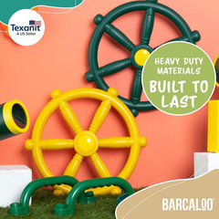 Kids Playground Pirate Ship Steering Wheel – Yellow Jungle Gym Toy for Swing Set