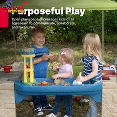 Shaded Kids Patio Playset Fun Interactive Outdoor Playhouse for Kids US ONLY