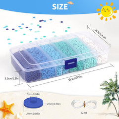 6000+Pieces Polymer Clay Beads, 6 Colors Clay Beads for Bracelets Making Heishi
