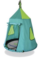 Swing House Canopy w/ Attachment Vented Mesh Top Roll Up Door Outdoor Portable