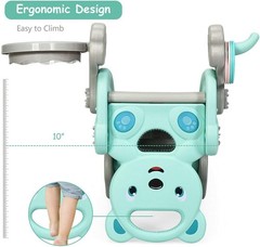 Versatile 5 in 1 Kids Slide with Basketball Hoop & Detachable Stool