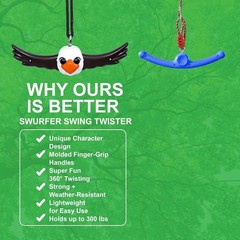 Ninja-Twister Swing Spins Set: Slackline Attachments – 360° Handle Twist-Spin Fl