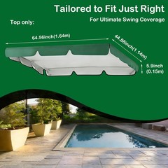 Patio Swing Canopy 420D Waterproof UV Green 65″x45″