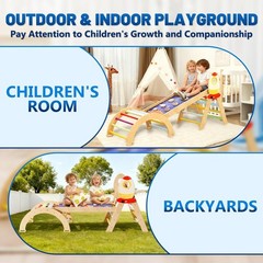 Land Pikler Triangle Set, Pickler Climbing Set Foldable Wooden Climbing Toy Gift
